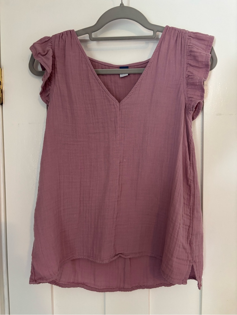 Women’s Periwinkle V-Neck Ruffle Sleeve Top